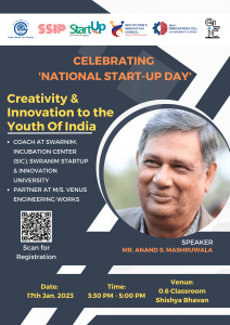 National Startup Day-Creativity & Innovation to the Youth India